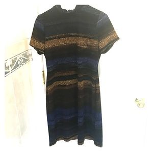 London Times Mock Neck Dress